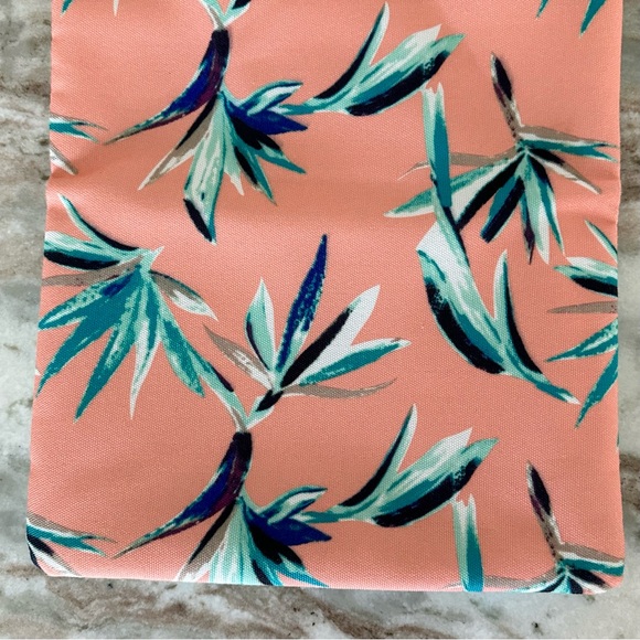 Tropical Print Clutch with Vegan Leather Mint Accents - Beach Vacation Bag - Picture 9 of 16